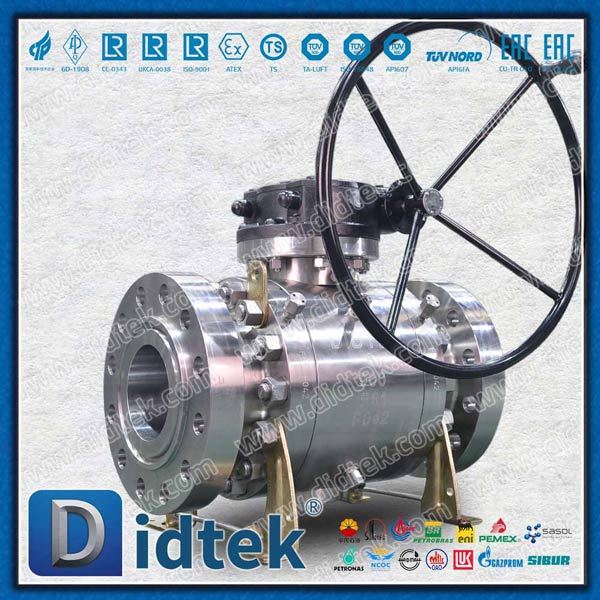6 Inch Full Bore Soft Seat Gearbox Super Duplex SS Ball Valve