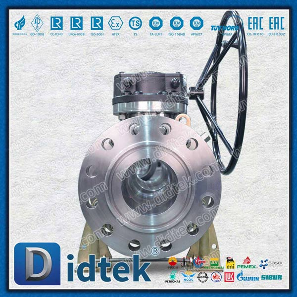 6 Inch Full Bore Soft Seat Gearbox Super Duplex SS Ball Valve