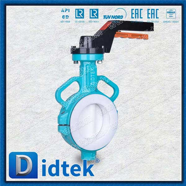 Anti Corrosion Split Body Teflon Lining Concentric Butterfly Valve