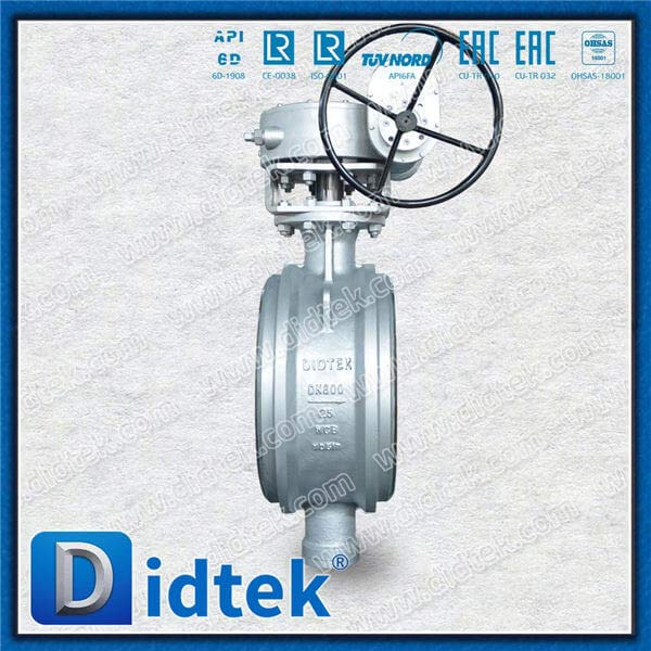 Triple Offset Butt Welded Butterfly Valve DN800 WCB Gear